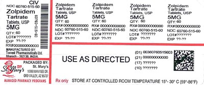 Zolpidem 60760 515 60